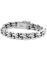 Gents Sterling Silver Garibaldi Link Bracelet Handmade 1/2 inch wide, sizes 8, 8.5 & 9 inch