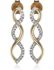 10k Gold Diamond 1/8cttw Twist Earrings