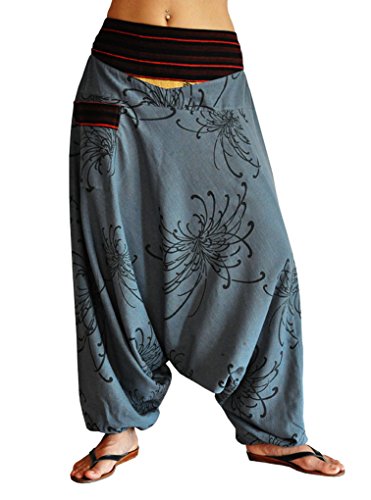 Bonzaai Women s Harem Pants Pattern Yoga Pants Traumtanzer Hippie Pants Grey