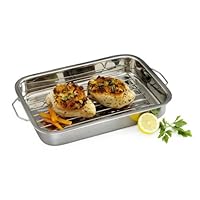 Basic Essentials 13 Inch Stainless Steel Roaster with Rack