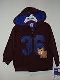 Carter's Boys L/S Hooded Zipper Sweatshirt Brown 18 Months