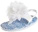 Little Me Baby-Girls Newbor Sandal With Flower And Blue Floral Print, White/Blue, 6-9 Months