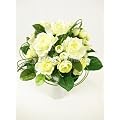20cm Artificial Silk Flower Rose & Ranunculus Posy/Bouquet (Cream) from GT Decorations