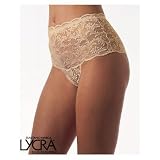 Romantic Lace Band Soft Cotton Bikini (Large, Beige)