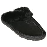 Women's Chandra Suede Scuff Slippers - Black