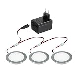 LED Einbauleuchten 3er-Set aus Aluminium von parlat (Warm-weiß, 230 Volt AC, IP67, wasserdicht, slim, blendfrei, rund, Leuchte für Außen, Outdoor, Energiesparlampe, Strahler, Einbauleuchte, Unterwasser-leuchte, 230V)