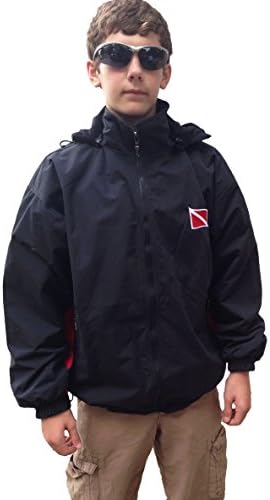 Scuba Dive Flag Adult Reversible Fleece / Water Resistant Jacket (ADULT X-LARGE)
