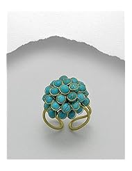 Turquoise Ring In Brass