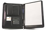 Leather Zippered Portfolio with Calculator