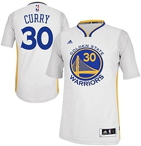 Golden State Warriors #30 Stephen Curry 2014-15 New Swingman Alternate White Jersey With Sleeves (L)