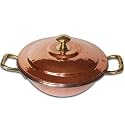 Indian Tableware Copper Karahi with Lid