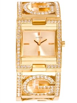 Guess #U13530L1 Women's G Logo Gold Tone Bracelet Watch