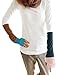 Allegra K Pullover Long Sleeves Scoop Neck Autumn Shirt for Women, Medium / US 8, White