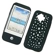 HTC G1 Google Phone T-Mobile Laser Skin Case Rubber Silicone Protector Image Cover Black Stars