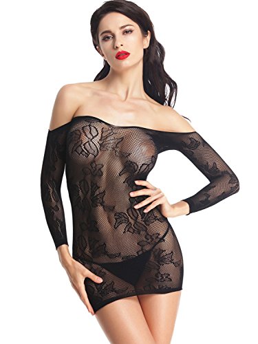Amoretu sexy lingerie strapless nightwear fishnet chemi…