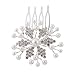 FACILLA® Silver Plated Snowflake Rhinestone Faux Pearl Bride Bridal Hair Comb Pin