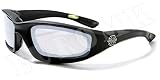 Choppers Lunettes de Soleil Noir Fumé Miroir Lunettes de Sport