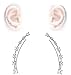.925 Sterling Silver 1 Carat Total Weight Cz Climber Earrings with Fish Hook