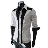 TheLees (2TS) Mens 2 tone sllim fit dress shirts