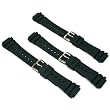 3 Watch Bands Black Strap Sport 18mm