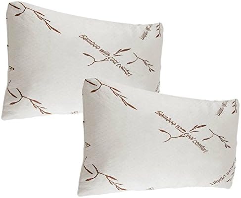 2 Pack Soft Bamboo Pillows Memory Foam Queen Size New Improved Version Hypoallergenic Comfort