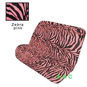 Universal-fit Animal Print Bench Seat Cover - Zebra Pink