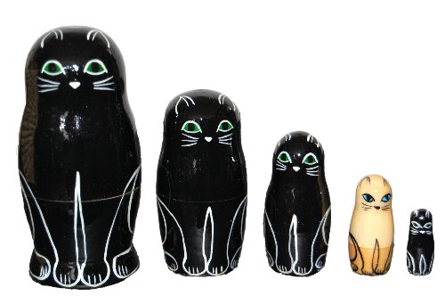黒猫マトリョーシカ　5個組