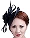 Cocktail Pillbox Hat Fascinator Hair Clip Bridal Headwear for Women Black