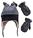 N'Ice Caps Boys Sherpa Lined Micro Fleece Four Corner Ski Hat and Mitten Set