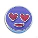 Slider Charms Dangle 8 mm purple smile face with heart eyes, jewellery making kits