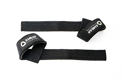 Lifting Straps by AMRAP Athletics Crossfit Gear - 22 in long 1.5 in wide heavy duty cotton w neoprene padding - MONEY BACK GUARANTEED!