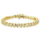 5 Carat Diamond 14K Straight Line Link Bracelet (5.00ctw, I-J, I2-I3)