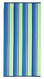 Sherborne Blue Green Stripe by Cotton Craft - Terry Jacquard Beach Towel 30x60 - 400 grams 100% Pure Ringspun Cotton - Brilliant intense vibrant colors - Highly absorbent easy care machine wash - Use for picnic poolside or as a colorful bath towel