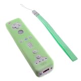 Bargaincell- Seal Retail Packing Nintendo Wii Remote Controller Green Durable & Flexible Silicone Skin Case with Wrist Strap
