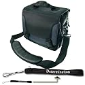 Ultimate Messenger Bag Case Cube Carrying Shoulder Bag For SLR Camera, Amazon Kindle DX Kindle 1 One Kindle 2 Two and Up to 10.1-Inch Netbook Asus Eee PC ( 1005HA PU1X- BK BU 1000HE VU1X BU BK 1008HA 1000HA PC 901 1002HA Seashell Pearl PC 900 1000H PC 904HA Atom N270 PC 4G 2G) 10.1 inch Netbook Case (Black-Blue) + Determination Hand Strap