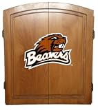 Oregon State Beavers College Dart Board Cabinet, Oak Finish Only, bristle board included