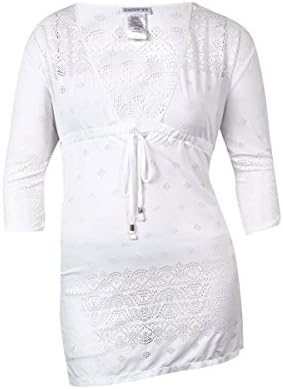 Dotti Women's Women's All Deco'd Out V-Neck Tunic Swim Cover Up White S
