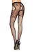 Leg Avenue Women's Industrial Fishnet Suspender Hose with Duchess Lace Top Accent