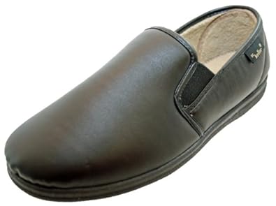 Dr Keller Mens Faux Leather Twin Gusset Slippers Good Soles UK Size 6 ...