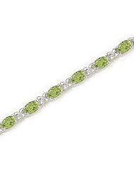 14kt Yellow Gold Oval Peridot Bracelet.