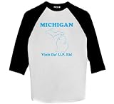 Michigan - Raglan 3/4 Sleeve T-Shirt