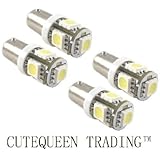 Cutequeen LED Car Lights Bulb Blue BA9 BA9s 5050 5-SMD BA9S, 53, 57, 182, 257, 1895, 6253, 64111, 64113 (pack of 4)