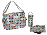Disco Dots Cocoa Laminated Buckle Diaper Bag