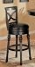 Coaster Lathrop 29 Inches Swivel Faux Leather Seat Bar Stool in Black Finish