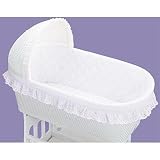 White Bastiste Bassinet: Bumper Liner and Sheet by Badger Basket