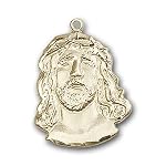 #2: Gold Filled ECCE Homo Pendant with Gold Filled Lite Curb Chain 18 inch