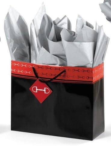 Polished Bits Horizontal Vogue Gift Bag - Black/Red - Black/red