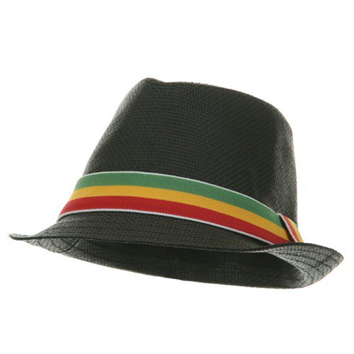 Straw RGY Fedora Hat - Black RGY W20S65B