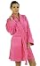 Solid Zero Twist Terry Loop Women's Bathrobe, 100% Cotton Terry Cloth, Short, Fuchsia, One Size