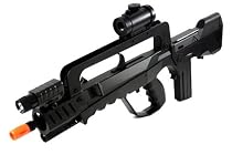 Soft Air Famas Tactical Rifle/Red Dot Scope/Silencer/Light, Black